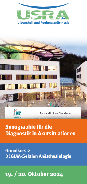 Flyer des DEGUM-zertifizierten Kurs Sonographie für die Diagnostik in Akutsituationen