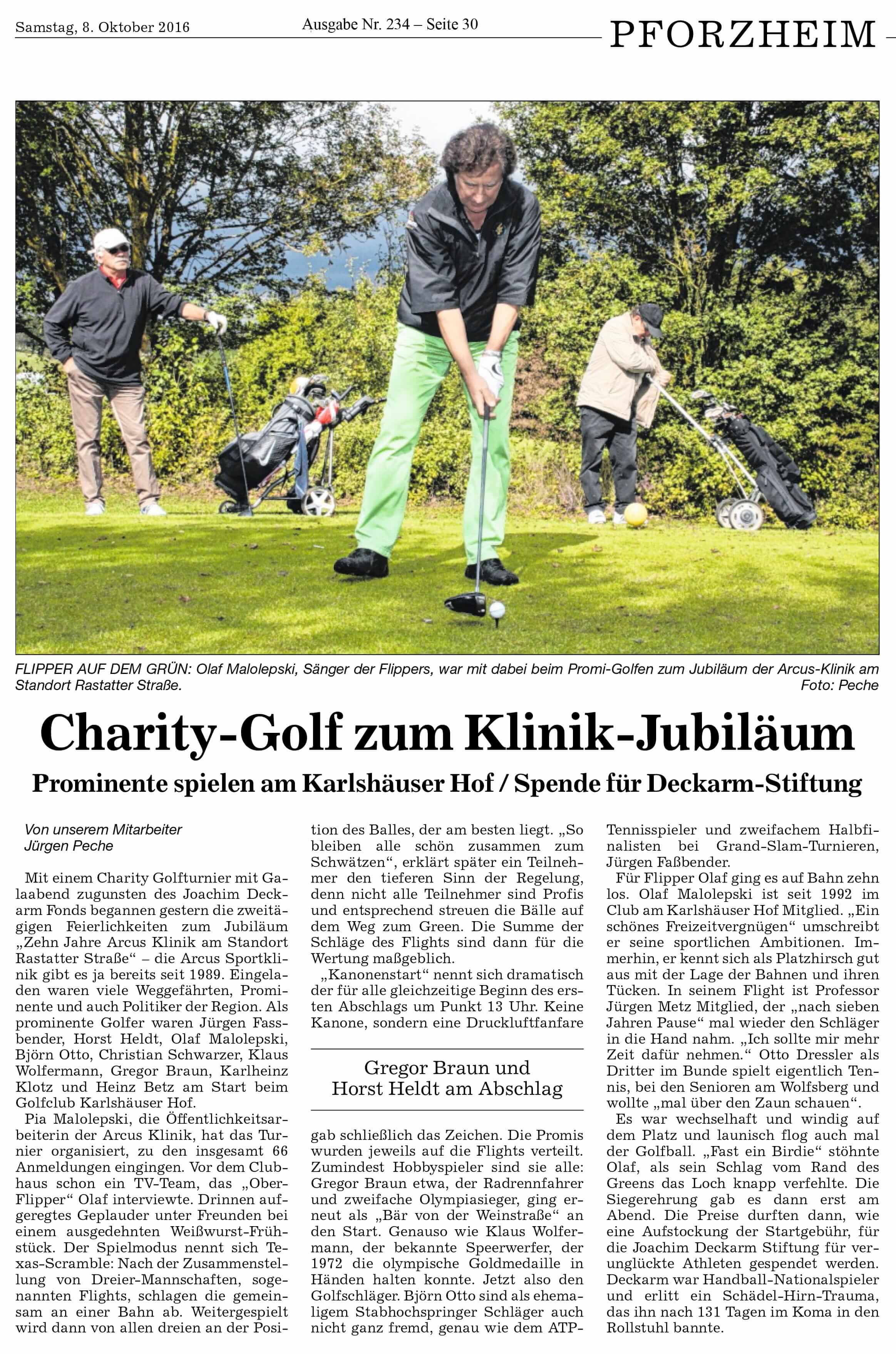 Charitiy Golfturnier ARCUS Kliniken