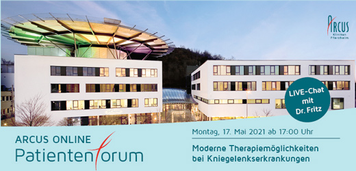 Flyer zum ARCUS Patientenforum von Dr. Fritz zum Knie