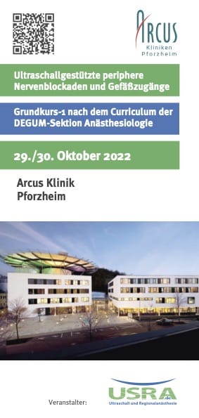 Veranstaltungsflyer : Grundkurs-1 nach dem Curriculum der DEGUM-Sektion Anästhesiologie