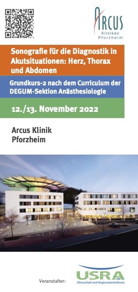 Veranstaltung ARCUS Kliniken : Grundkurs 2:Sonographie für die Diagnostik von Akutsituationen: Herz, Thorax, Abdomen