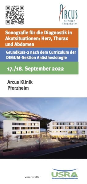 Veranstaltungsflyer: Sonografie für die Diagnostik in Akutsituationen